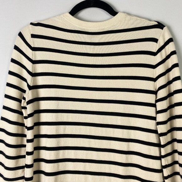Theory Black and Cream Striped Dress - Picture 8 of 11